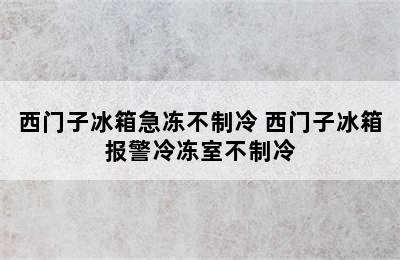 西门子冰箱急冻不制冷 西门子冰箱报警冷冻室不制冷